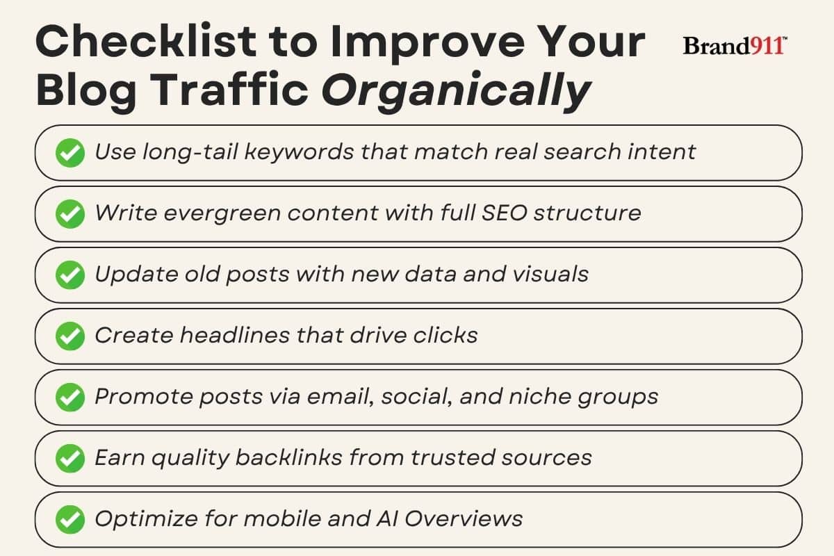 improve your blog traffic checklist