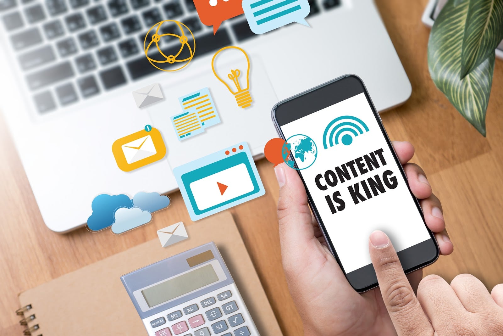 CONTENT IS KING seo search engine optimization and content marketing concept