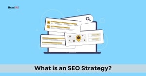 Illustration of search results and map listings on a computer screen representing search visibility and SEO strategy.